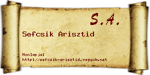 Sefcsik Arisztid névjegykártya